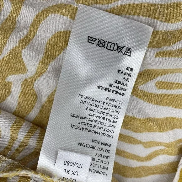 Anthropologie MAEVE Size XL Amira Utility Shirt Yellow Zebra Print - Picture 9 of 12